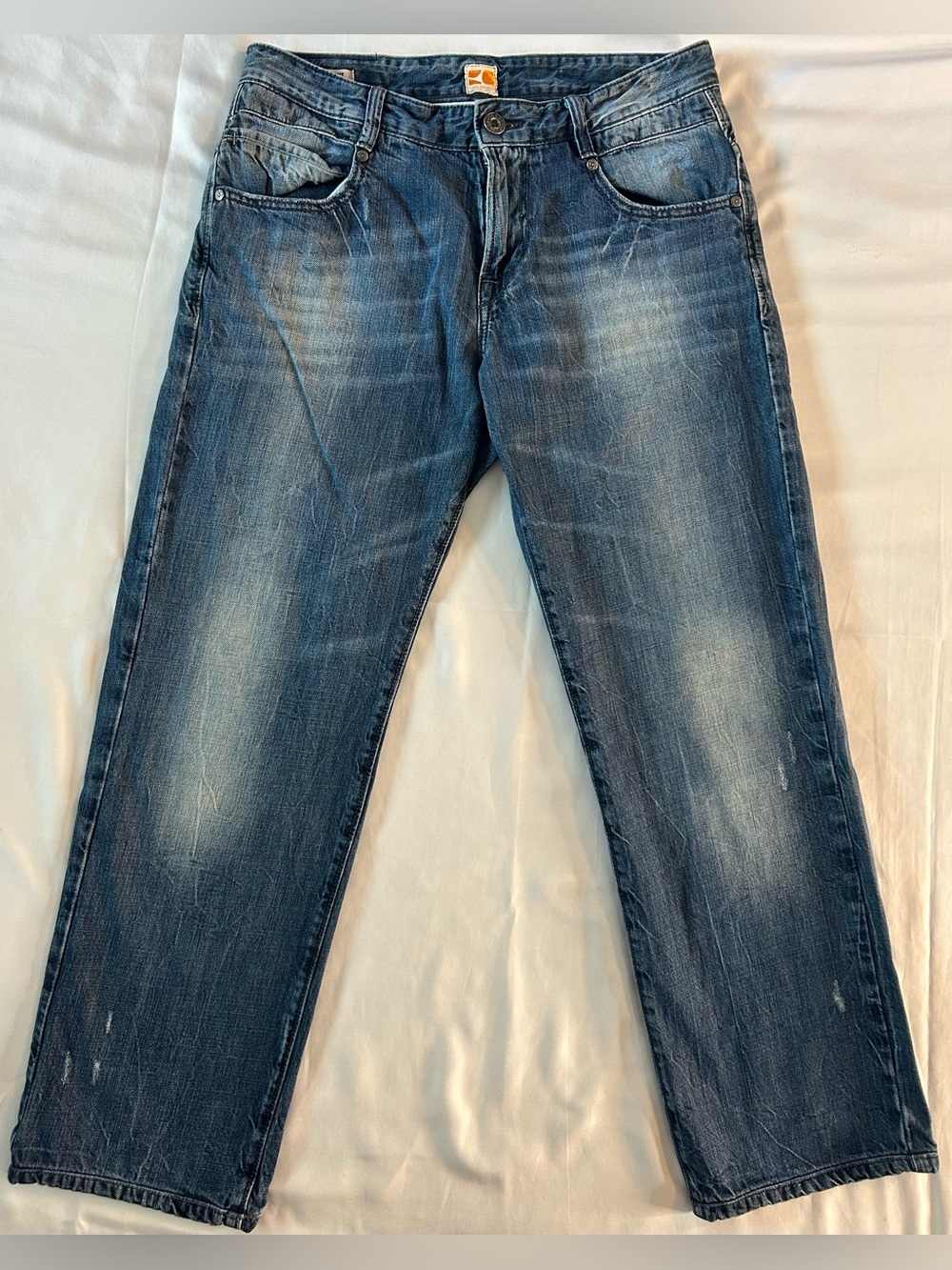 Hugo Boss Orange “What Ever” Relaxed Jeans Men’s 32x32 Medium Wash Distressed